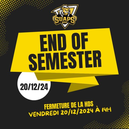 FIN DES ACTIVITÉS SPORTIVES VENDREDI 20/12/2024 (midi)